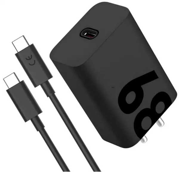 68 watt Gan Turbo Power Fast C-Type Charger for Edge 60 Pro/Edge 60 Fusion/Edge 50 Fusion/Edge 50 Ultra/50 Pro/Razr 50 Ultra/Moto G45/G54/Moto E40 - (68w Black)
